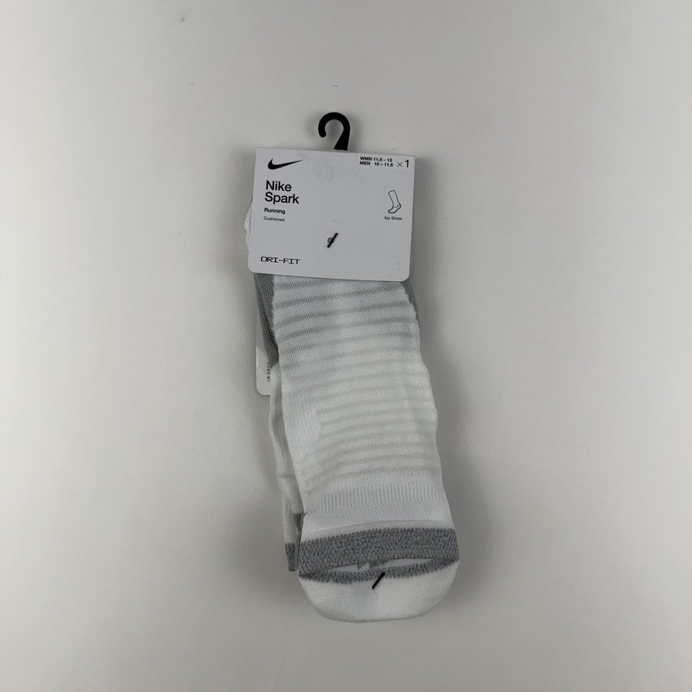 New Womens Nike Spark Lightweight White Running No Show Socks Size 11.5-13
